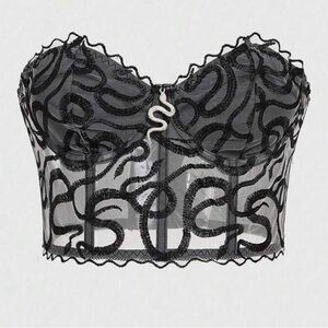 Sheer Snake Corset/Tube Top/Crop Top W/ Charm NWT